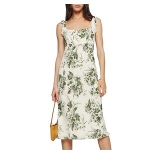 Reformation Leni Floral Print Midi Dress
